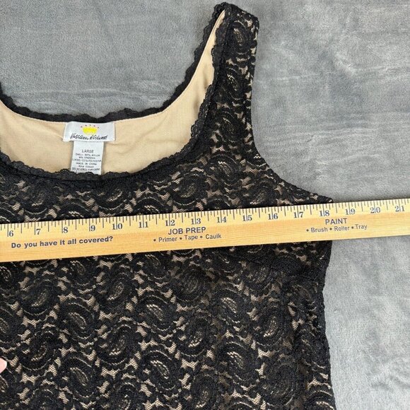 Kathleen Kirkwood Women’s L Black Lace Tank Top Cami Vintage 90s Y2K Whimsigoth - Picture 3 of 6